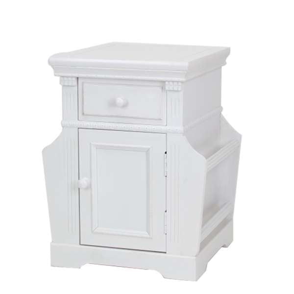 Transitional Magazine Cabinet With 1 Drawer And 1 Cabinet, White By Benzara | Cabinets |  Modishstore 