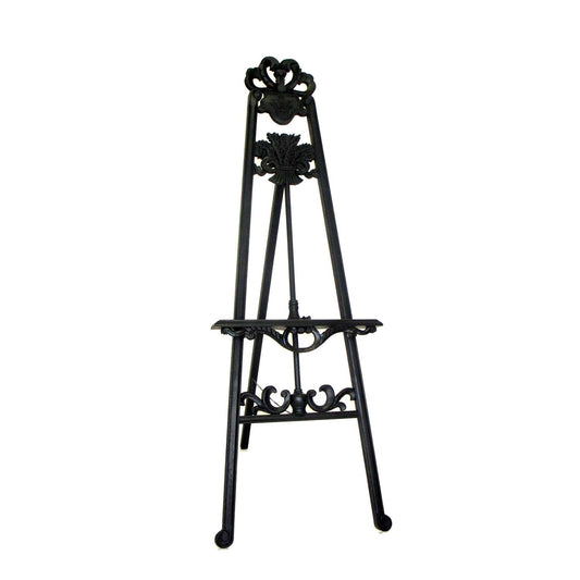Traditional Style Wooden Easel With Scrollwork Details, Black By Benzara | Sculptures |  Modishstore 