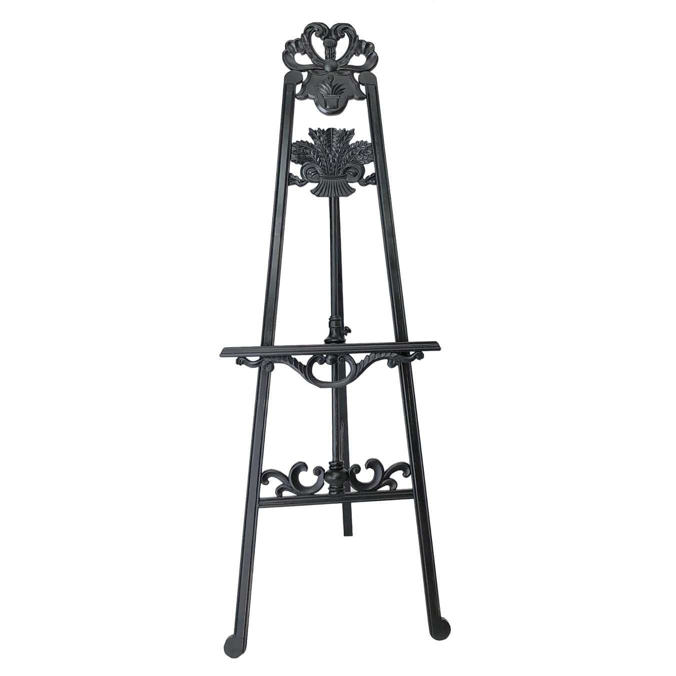 Traditional Style Wooden Easel With Scrollwork Details, Black By Benzara | Sculptures |  Modishstore  - 4