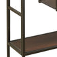 5 Shelves Asymmetric Design Bookcase With Metal Frame, Brown And Black By Benzara | Bookcases | Modishstore - 3