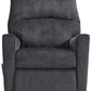 Fabric Upholstered Rocker Recliner With Tufted Back, Charcoal Gray By Benzara | Chairs & Recliners | Modishstore - 4
