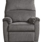 Fabric Upholstered Zero Wall Recliner With Pillow Top Armrests, Gray By Benzara | Chairs & Recliners | Modishstore - 2