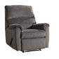 Fabric Upholstered Zero Wall Recliner With Pillow Top Armrests, Gray By Benzara | Chairs & Recliners | Modishstore