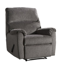 Fabric Upholstered Zero Wall Recliner With Pillow Top Armrests, Gray By Benzara