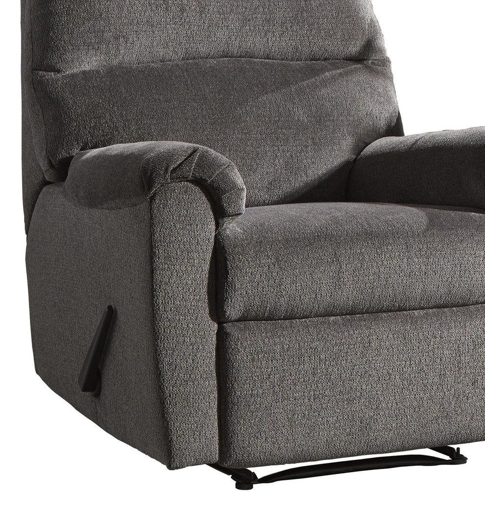 Fabric Upholstered Zero Wall Recliner With Pillow Top Armrests, Gray By Benzara | Chairs & Recliners | Modishstore - 3