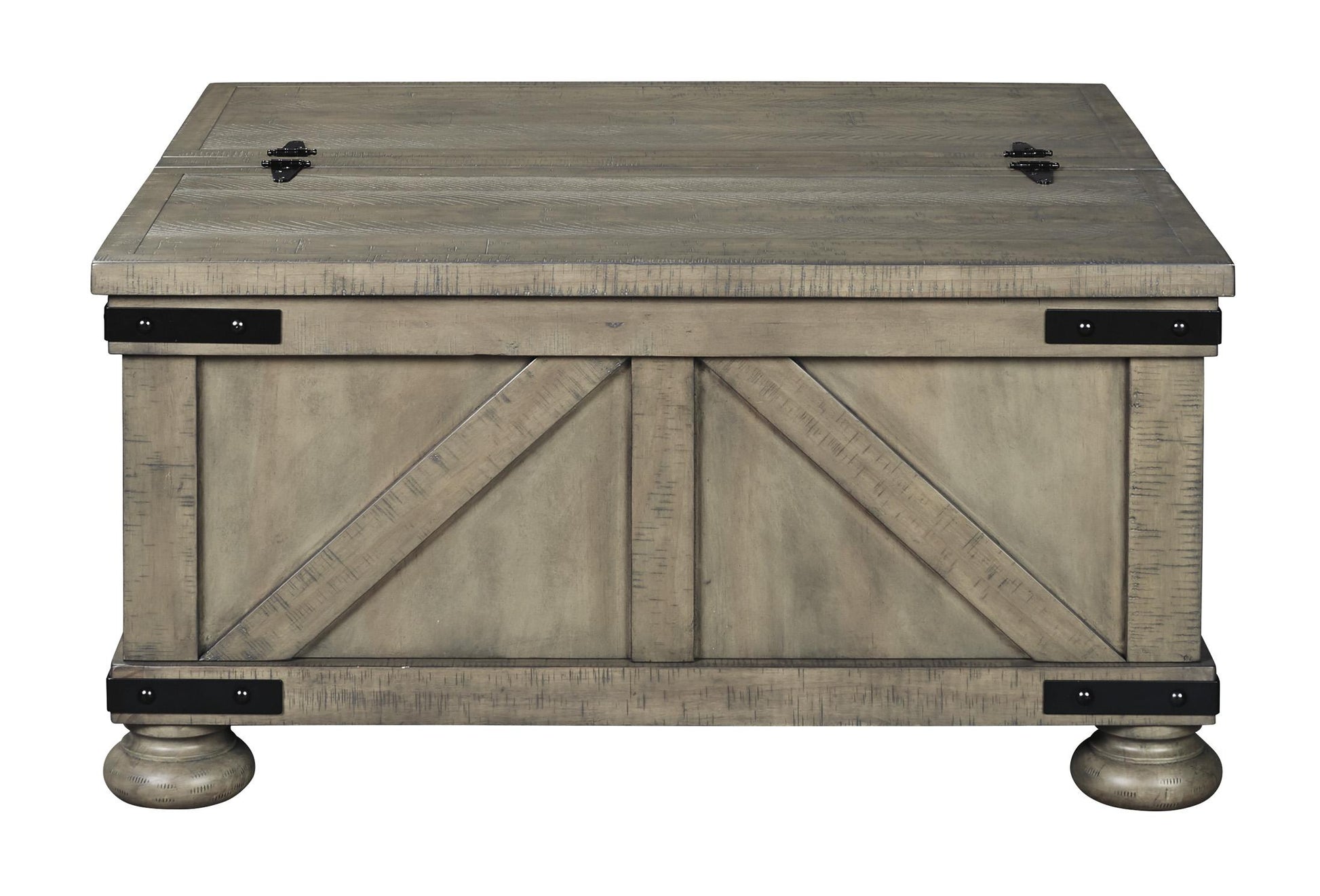 Farmhouse Cocktail Table With Lift Top Storage And Crossbuck Details, Gray By Benzara | Coffee Tables | Modishstore - 4