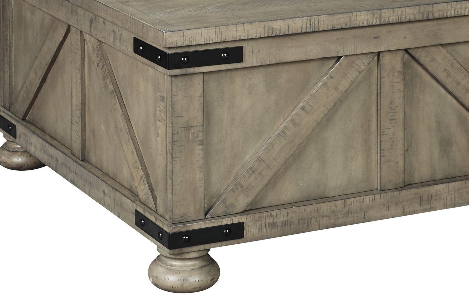 Farmhouse Cocktail Table With Lift Top Storage And Crossbuck Details, Gray By Benzara | Coffee Tables | Modishstore - 3