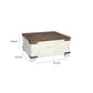 Farmhouse Two Tone Cocktail Table With Lift Top Storage, Brown And White By Benzara | Coffee Tables | Modishstore - 5
