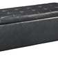 Leatherette Upholstered Storage Bench With Button Tufted Details, Black By Benzara | Benches | Modishstore