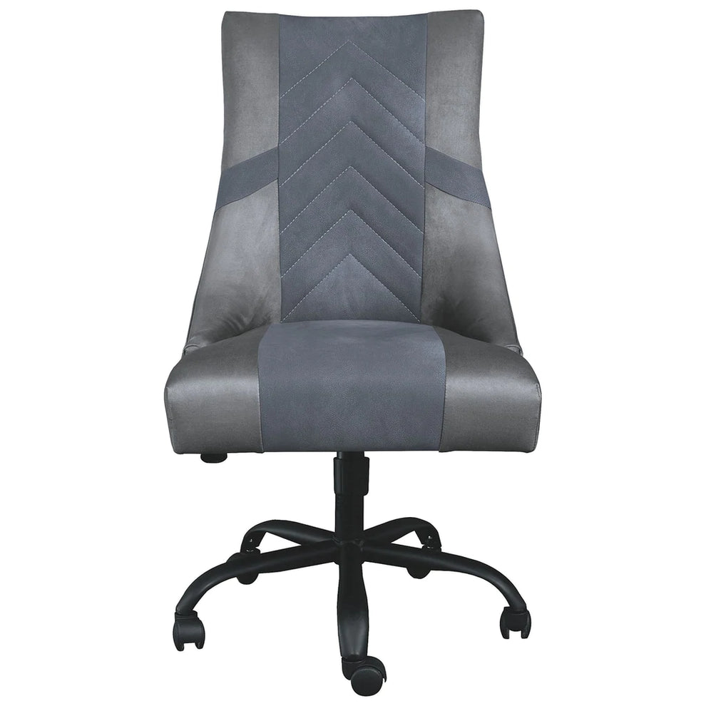 Leatherette Wooden Frame Swivel Gaming Chair, Gray And Black By Benzara | Office Chairs |  Modishstore  - 2