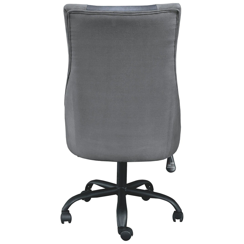 Leatherette Wooden Frame Swivel Gaming Chair, Gray And Black By Benzara | Office Chairs |  Modishstore  - 5