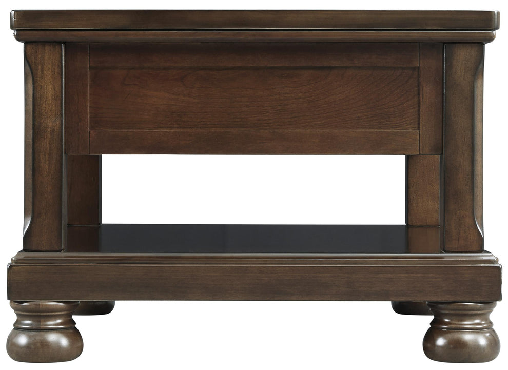 Lift Top Cocktail Table With Open Bottom Shelf And Bun Feet, Brown By Benzara | Coffee Tables | Modishstore - 3