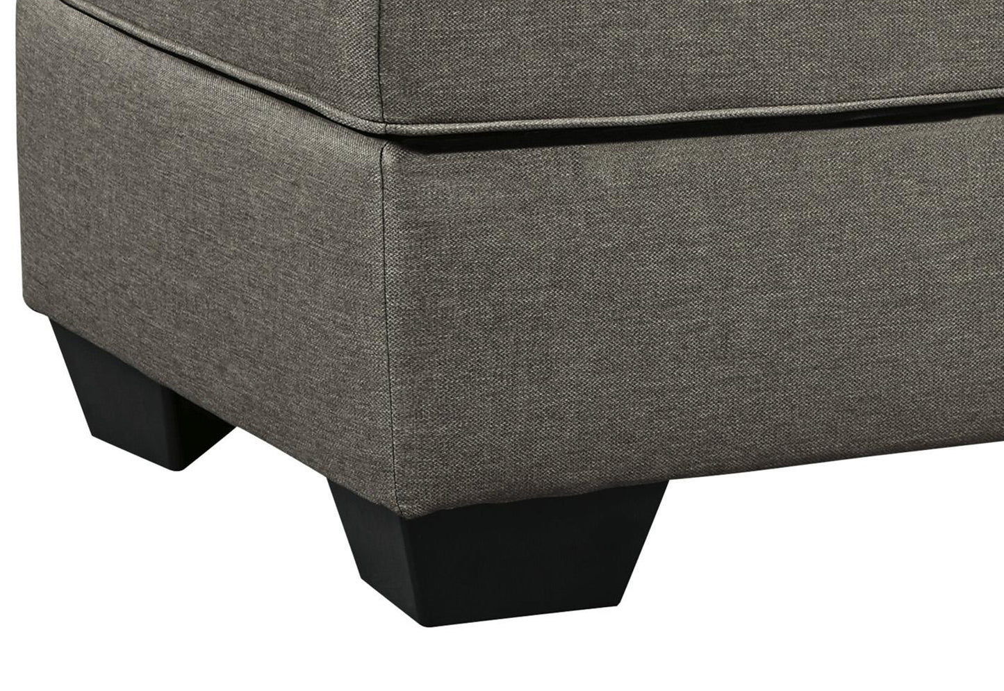 Rectangular Fabric Upholstered Ottoman With Tapered Block Legs, Gray By Benzara | Ottomans | Modishstore - 4
