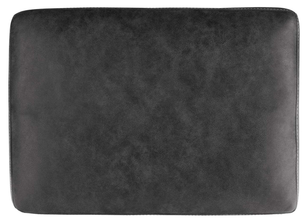 Rectangular Ottoman With Tapered Block Legs And Jumbo Stitching, Gray By Benzara | Ottomans |  Modishstore  - 4