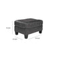 Rectangular Ottoman With Tapered Block Legs And Jumbo Stitching, Gray By Benzara | Ottomans |  Modishstore  - 3