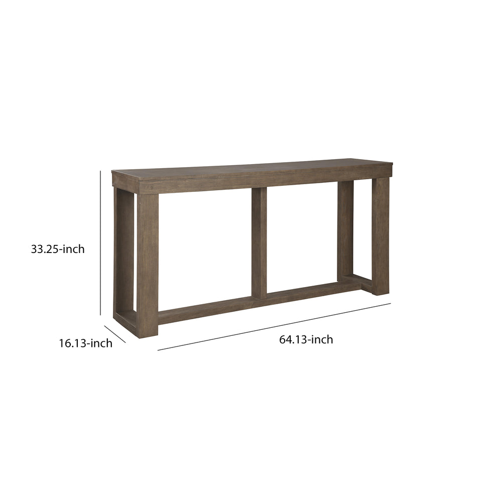 Rectangular Wooden Sofa Table With Sled Base, Light Brown By Benzara | End Tables | Modishstore - 5