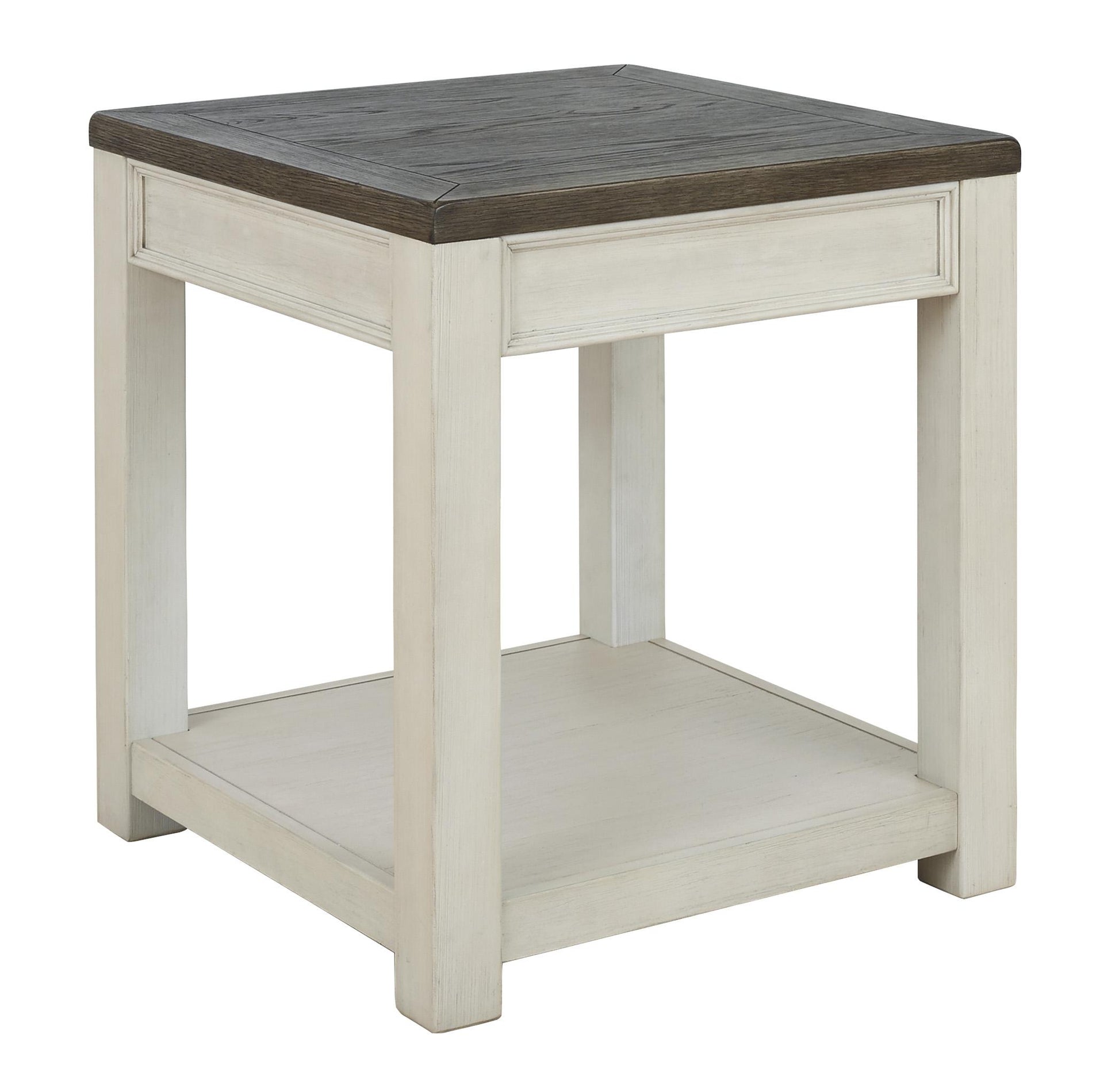 Square Wooden Frame End Table With Open Shelf, White And Brown By Benzara | End Tables | Modishstore