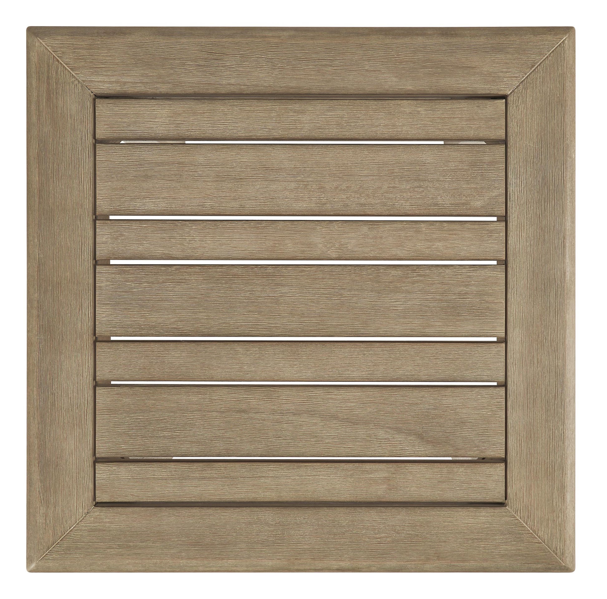 Square Wooden Frame End Table With Plank Tabletop, Teak Brown By Benzara | End Tables | Modishstore - 2