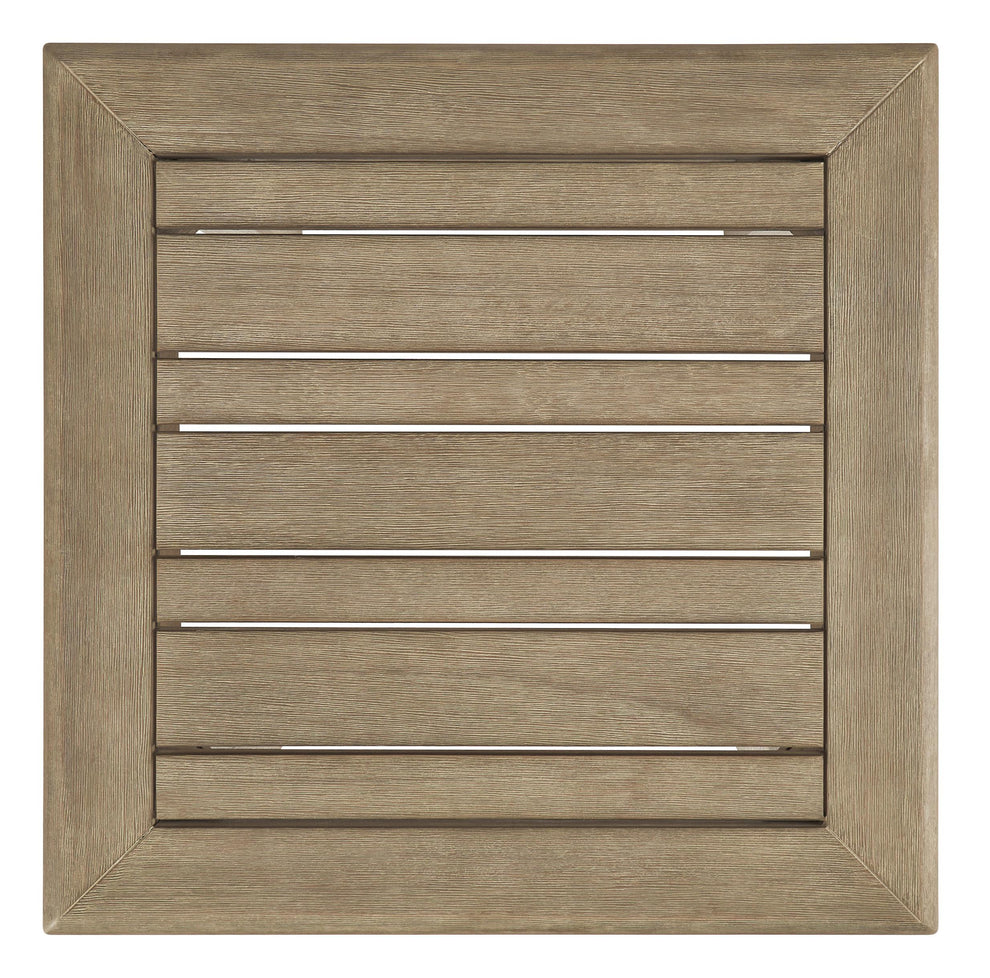 Square Wooden Frame End Table With Plank Tabletop, Teak Brown By Benzara | End Tables | Modishstore - 2