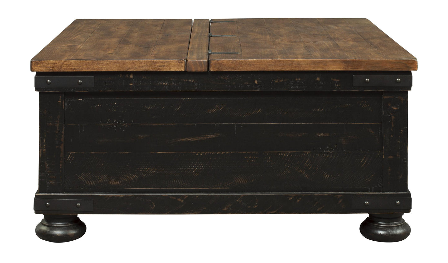 Square Wooden Lift Top Cocktail Table With Trunk Storage, Brown And Black By Benzara | Coffee Tables | Modishstore - 3