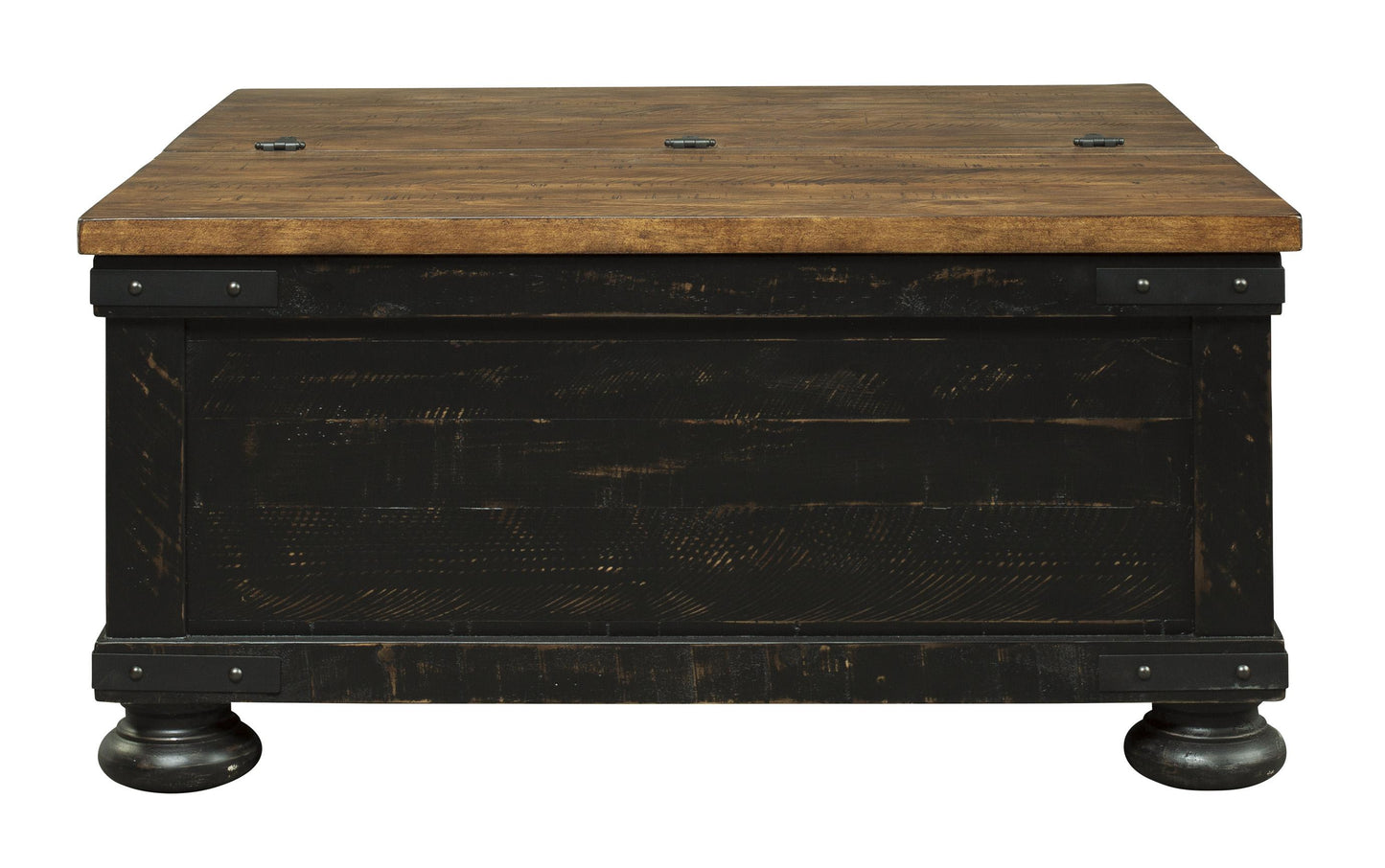 Square Wooden Lift Top Cocktail Table With Trunk Storage, Brown And Black By Benzara | Coffee Tables | Modishstore - 2