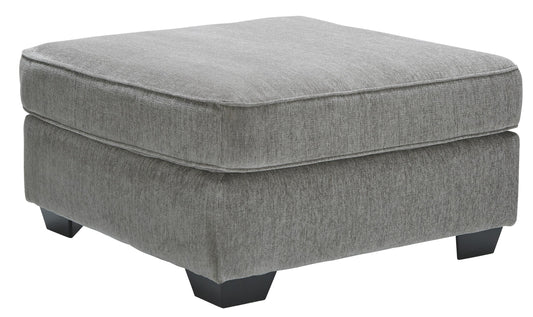 Square Wooden Oversized Ottoman With Textured Fabric Upholstery, Gray By Benzara | Ottomans | Modishstore