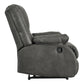 Wooden Zero Wall Recliner With Pillow Top Arms And Tufted Back, Gray By Benzara | Chairs & Recliners | Modishstore - 5