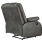 Wooden Zero Wall Recliner With Pillow Top Arms And Tufted Back, Gray By Benzara | Chairs & Recliners | Modishstore - 4