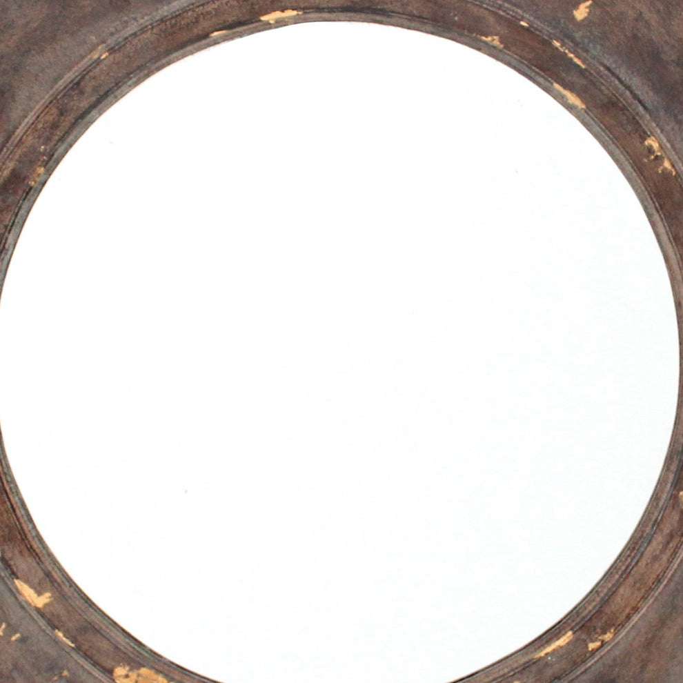Rustic Style Wooden Wall Mirror With Hexagonal Frame, Silver And Brown By Benzara | Mirrors |  Modishstore  - 4