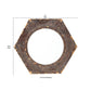 Rustic Style Wooden Wall Mirror With Hexagonal Frame, Silver And Brown By Benzara | Mirrors |  Modishstore  - 3