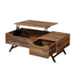 Wooden Coffee Table With Lift Top Storage And 1 Drawer, Walnut Brown By Benzara | Coffee Tables |  Modishstore  - 2