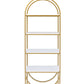 Arched Metal Frame Wooden Bookshelf With 4 Open Compartments,White And Gold By Benzara | Bookcases |  Modishstore  - 4
