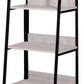 Wooden Bookshelf With 3 Open Compartments, Washed White And Black By Benzara | Bookcases |  Modishstore  - 3