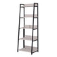 Wooden Frame Bookshelf With 5 Open Compartments, Washed White And Black By Benzara | Bookcases |  Modishstore 