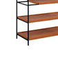 5 Tier Wooden Bookshelf With Open Metal Frame, Oak Brown And Black By Benzara | Bookcases |  Modishstore  - 4