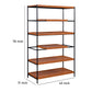 5 Tier Wooden Bookshelf With Open Metal Frame, Oak Brown And Black By Benzara | Bookcases |  Modishstore  - 2