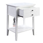 Rectangular Wooden Side Table With 1 Drawer And 1 Bottom Shelf, White By Benzara | End Tables | Modishstore - 4