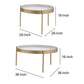 Contemporary Metal And Glass Round Nesting Table, Set Of 2, Gold And Clear By Benzara | Nesting Tables |  Modishstore  - 4