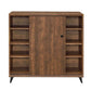 Wooden Shoe Cabinet With 2 Sliding Doors And Splayed Legs, Oak Brown By Benzara | Cabinets |  Modishstore 