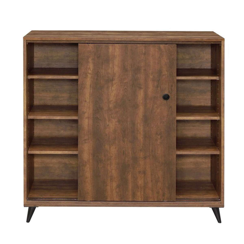 Wooden Shoe Cabinet With 2 Sliding Doors And Splayed Legs, Oak Brown By Benzara | Cabinets |  Modishstore 