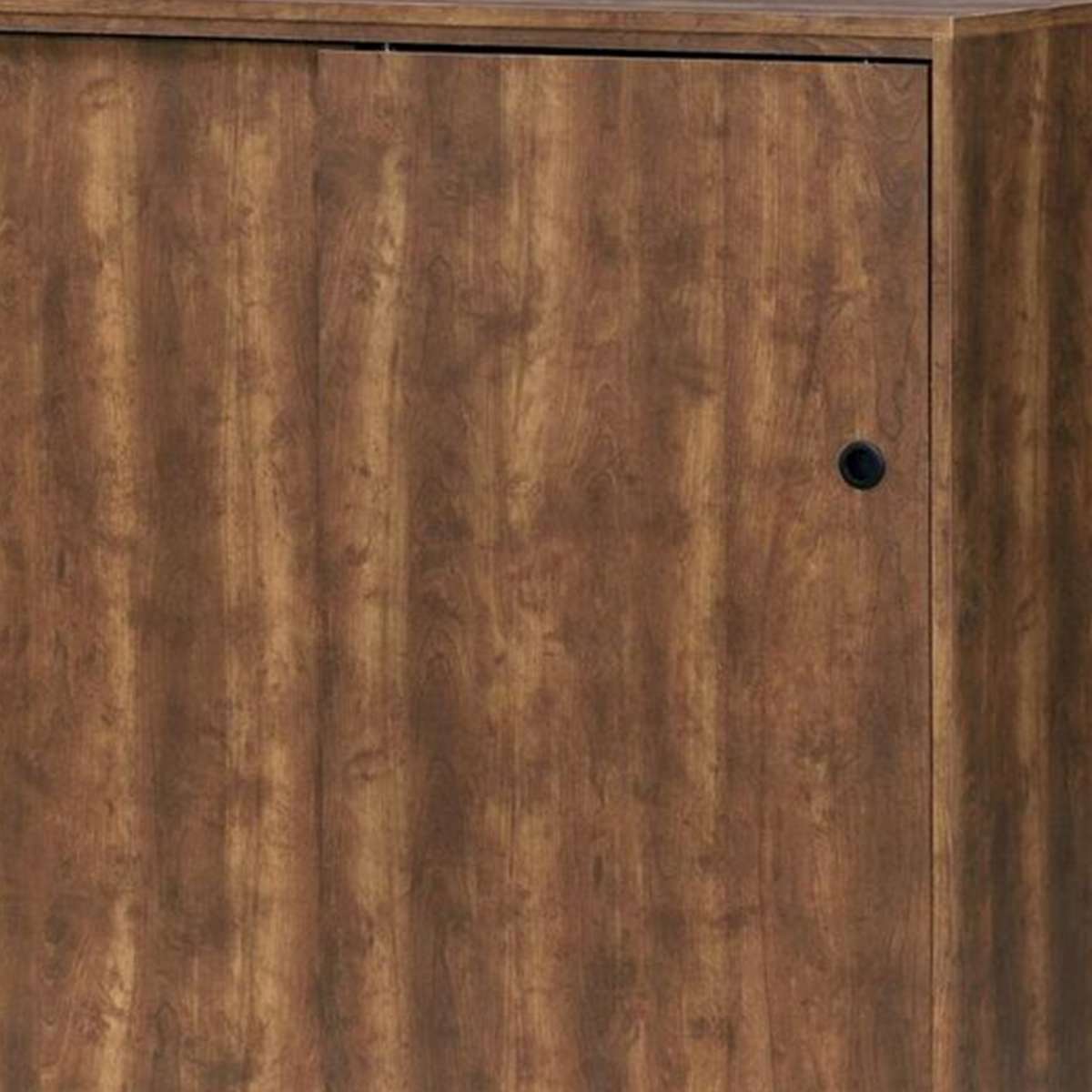 Wooden Shoe Cabinet With 2 Sliding Doors And Splayed Legs, Oak Brown By Benzara | Cabinets |  Modishstore  - 4