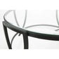 Contemporary Round Table Set With Glass Top And Geometric Metal Body, Black By Benzara | Coffee Tables |  Modishstore  - 4