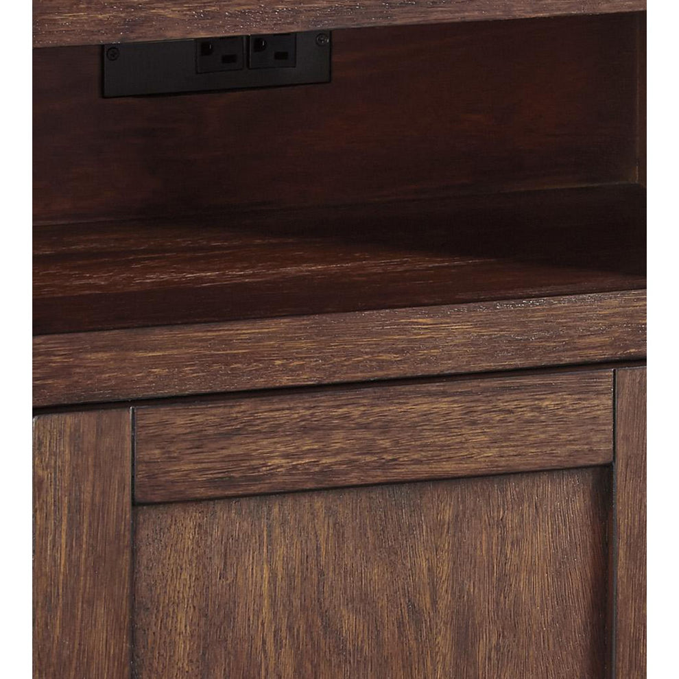 1 Door Wooden End Table With 1 Cubby And Power Hub, Brown By Benzara | End Tables | Modishstore - 4