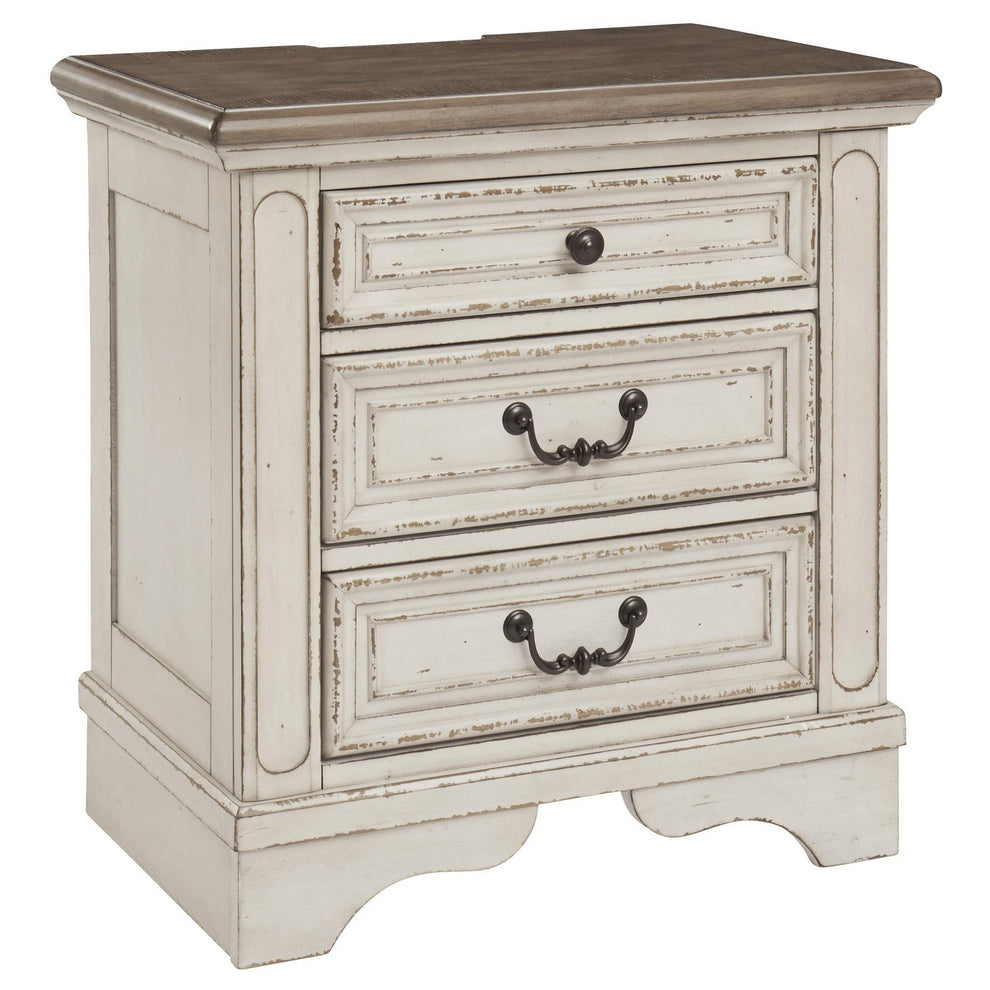 Transitional Wooden Three Drawer Nightstand With Open Platform Top, White By Benzara | Nightstands | Modishstore - 5