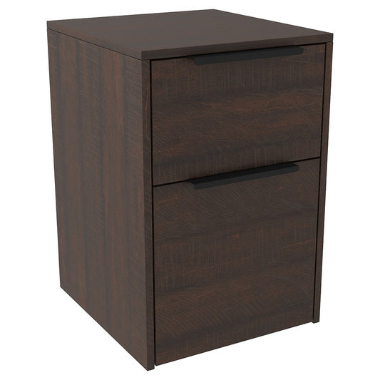 Two Tone Wooden File Cabinet With 2 File Drawers, Dark Brown By Benzara | Cabinets | Modishstore