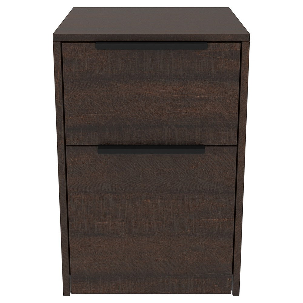 Two Tone Wooden File Cabinet With 2 File Drawers, Dark Brown By Benzara | Cabinets | Modishstore - 4
