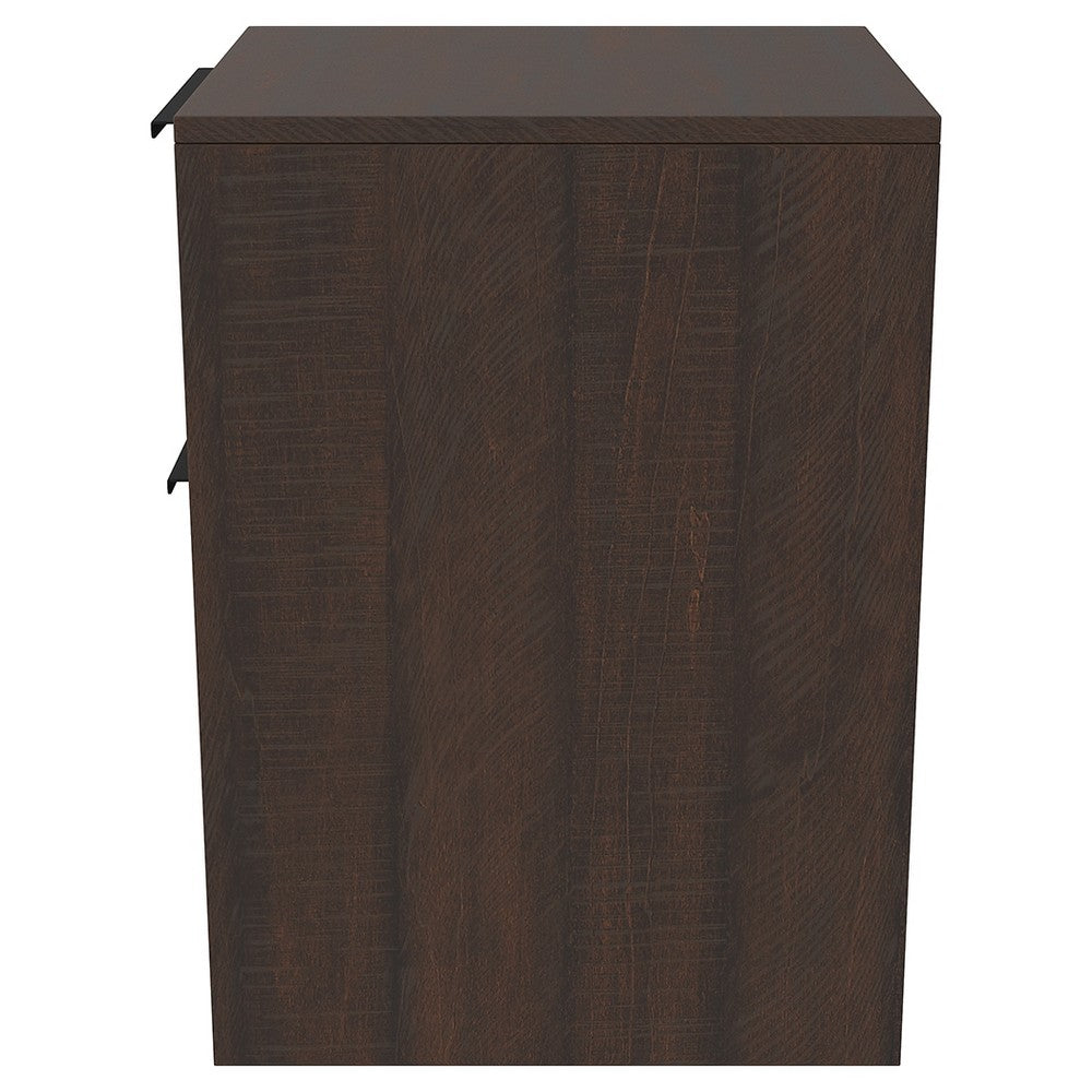 Two Tone Wooden File Cabinet With 2 File Drawers, Dark Brown By Benzara | Cabinets | Modishstore - 2