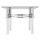 Rectangular Glass Top Cocktail Table With Straight Acrylic Legs, Clear And Chrome By Benzara | Coffee Tables | Modishstore - 3
