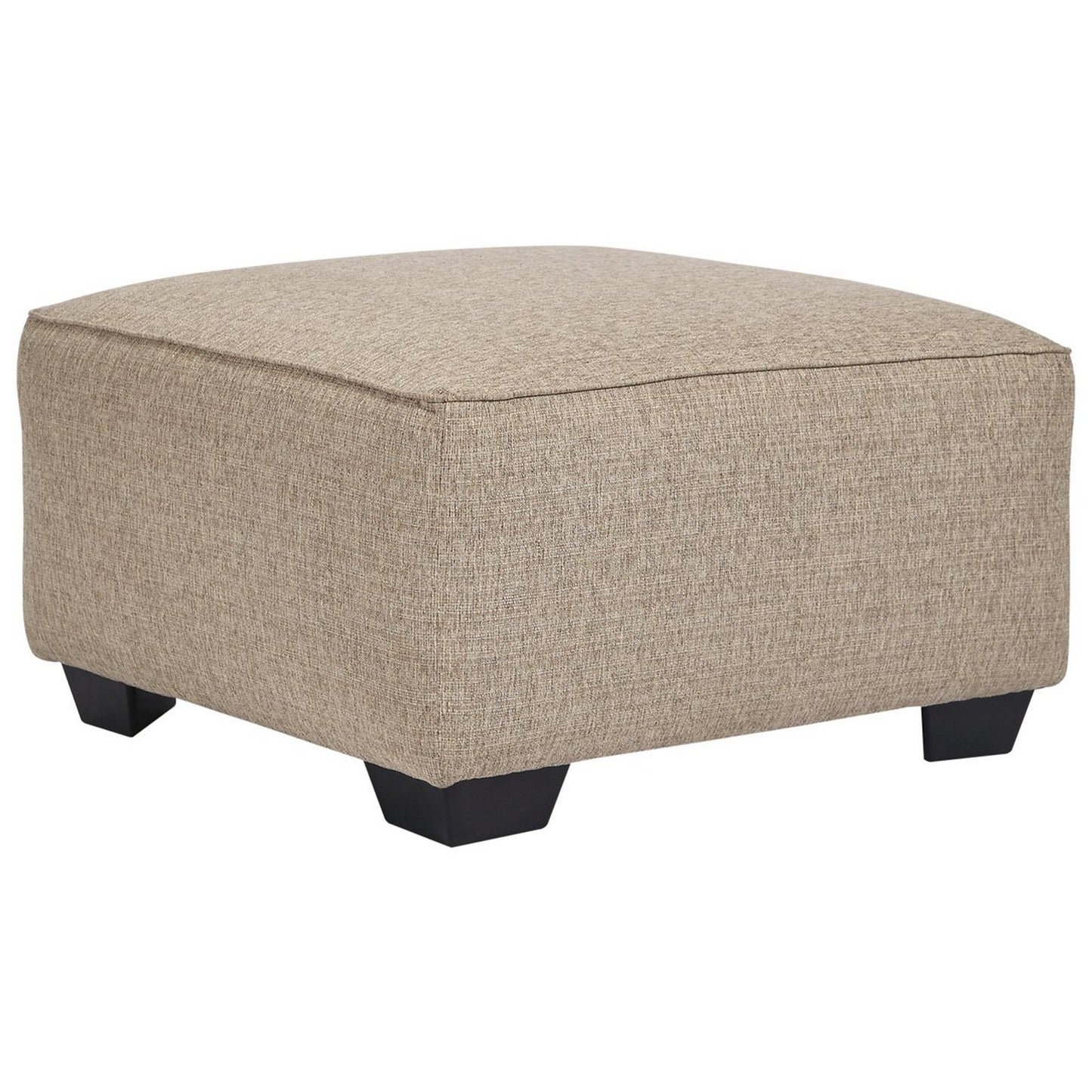 Square Textured Fabric Upholstered Oversized Accent Ottoman, Beige By Benzara | Ottomans | Modishstore