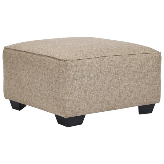 Square Textured Fabric Upholstered Oversized Accent Ottoman, Beige By Benzara | Ottomans | Modishstore